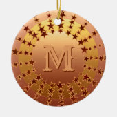 Mandala van sterren - Koper Satijn Gradiënt Keramisch Ornament (Voorkant)