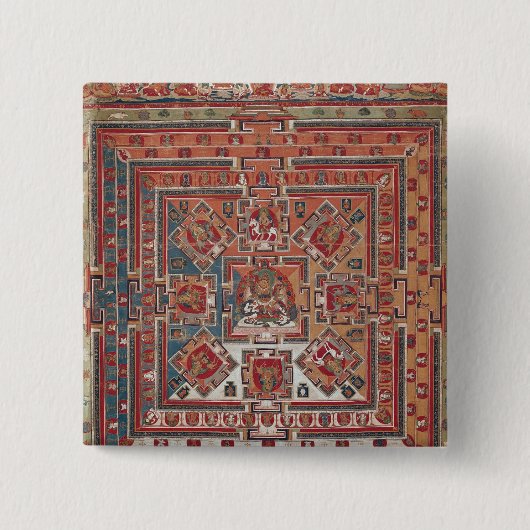 Mandala van Vaishravana Vierkante Button 5,1 Cm (Voorkant)