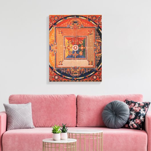 Mandala van Vajradhatu Thangka Canvas Afdruk (Insitu (Woonkamer))