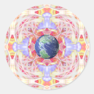 Mandala van Vrede op Aarde Stickers