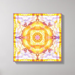 Mandala vanaf het hart van wijzigingsblad 20 omgep canvas afdruk