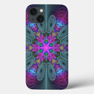 Mandala vanuit het midden kleurrijke fractale kuns Case-Mate iPhone case