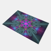 Mandala vanuit het midden kleurrijke fractale kuns deurmat (Schuin)