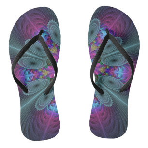 Mandala vanuit het midden Kleurrijke Fractale Kuns Teenslippers