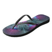 Mandala vanuit het midden Kleurrijke Fractale Kuns Teenslippers (Schuin)
