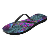 Mandala vanuit het midden Kleurrijke Fractale Kuns Teenslippers (Schuin)