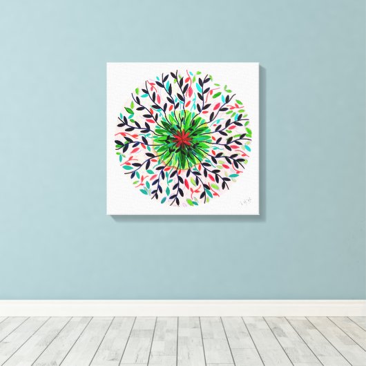 Mandala Verde Vida Canvas Afdruk (Insitu (Houten vloer))