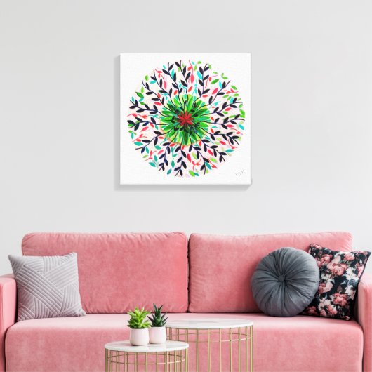 Mandala Verde Vida Canvas Afdruk (Insitu (Woonkamer))