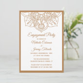 Mandala Verlovingsfeest Bruin Boho Indiaas Modern Kaart (Staand voorkant)