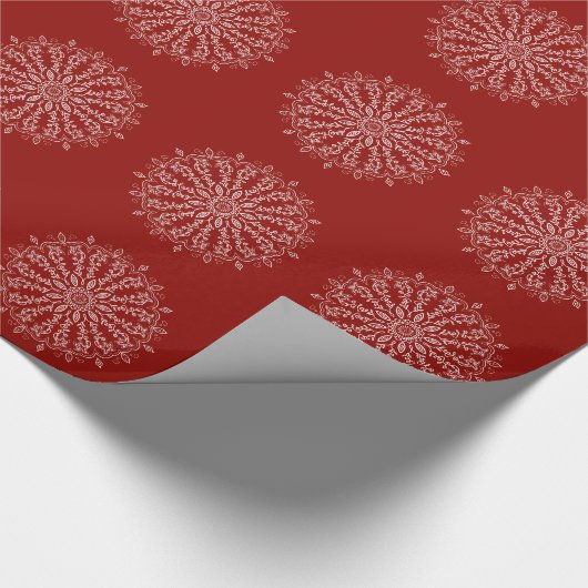 Mandala - Verpakkingspapier - Deep Red Cadeaupapier (Hoek)