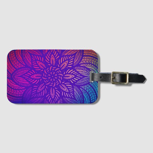 Mandala Vibrant Design Bagagelabel (Voorkant (horizontaal))