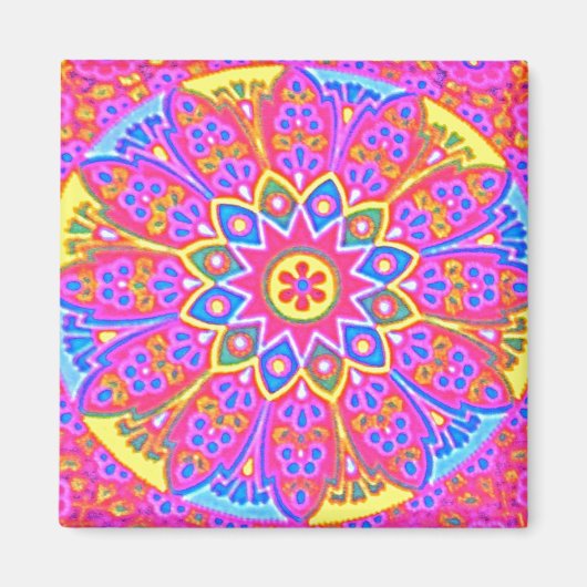 Mandala vierkante magneet (Voorkant)