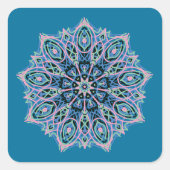 Mandala. Vierkante Sticker (Voorkant)