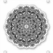 Mandala vinyl met zwart patroon sticker (Voorkant)