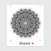 Mandala vinyl met zwart patroon sticker (Vel)