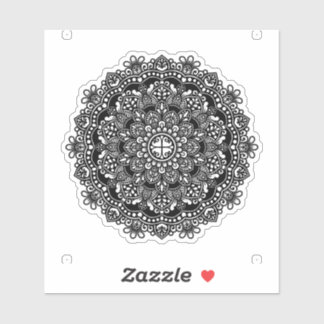 Mandala vinyl met zwart patroon sticker