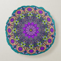 Mandala Violet Peach Salmon Pink Green
