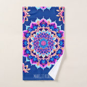 Mandala Violet roze geometrisch patroon Bad Handdoek (Handdoek)