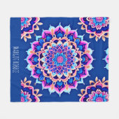 Mandala Violet roze geometrisch patroon Fleece Deken (Voorkant (Horizontaal))