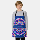 Mandala Violet roze geometrisch patroon Schort (Gedragen)