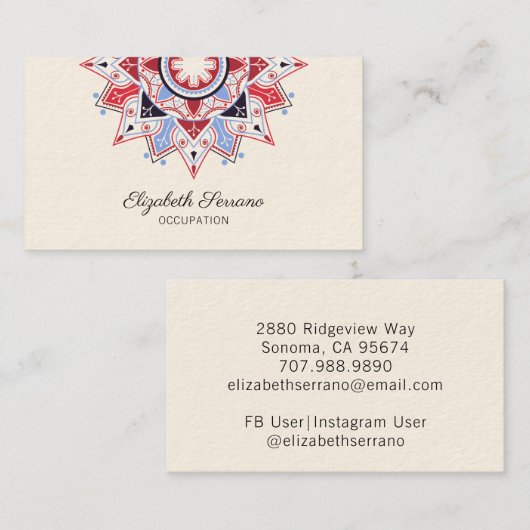 Mandala Visitekaartje (Voorkant / Achterkant)