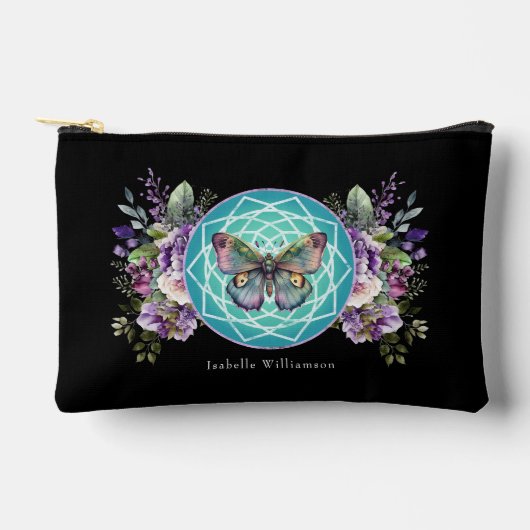 Mandala Vlinder Paarse Bloemrijke Esoterische Held Etui (Voorkant)