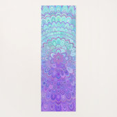 Mandala Vloer in Light Blue en Paars Yogamat (Achterkant)