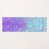 Mandala Vloer in Light Blue en Paars Yogamat (Voorkant (horizontaal))