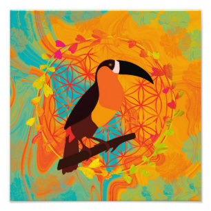 Mandala vogel foto afdruk