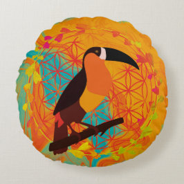 Mandala vogel rond kussen