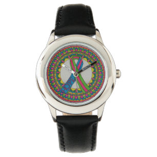 Mandala voor gemetastaseerd borstkankerbewustzijn horloge