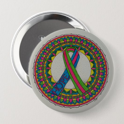 Mandala voor gemetastaseerde borstkanker ronde button 4,0 cm (Voorkant /achterkant)