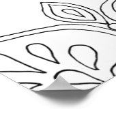 Mandala voor het kleuren van Black White Floral Poster (Hoek)