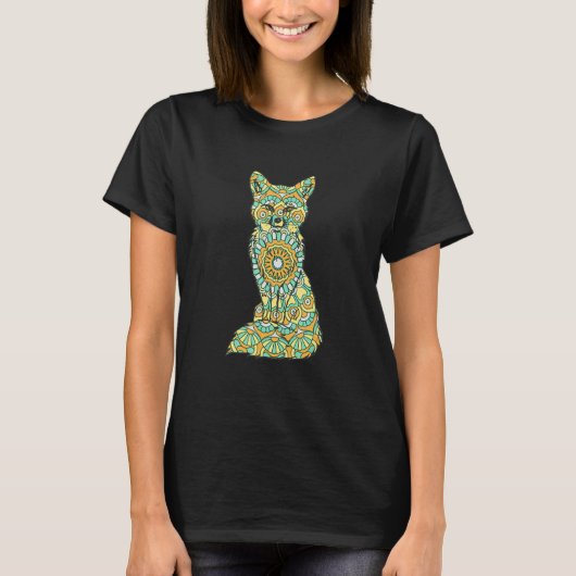 Mandala Vos Geometrisch Patroon Mandala Dier T-shirt (Voorkant)