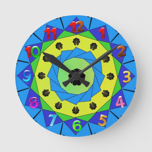 Mandala Wall Clock Ronde Klok (Voorkant)
