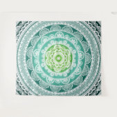 Mandala Wall Tapestry Green Blue Blauwgroen Wandkleed (Voorkant (horizontaal))