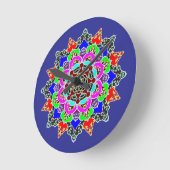 Mandala wandklok, 8" ronde acryl klok (Hoek)