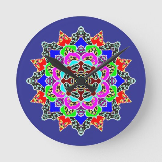 Mandala wandklok, 8" ronde acryl ronde klok (Voorkant)