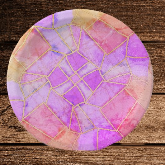 Mandala warme krijt schets papieren bordje