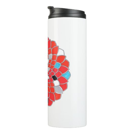 Mandala water bottle thermosbeker (Geroteerd rechts)