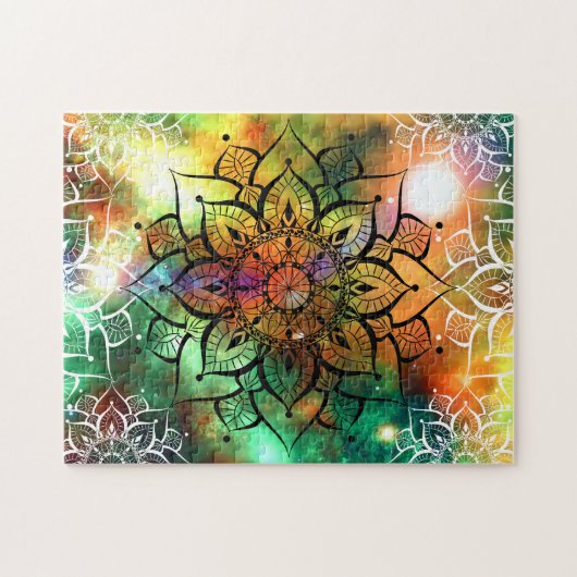 Mandala waterverf nebula yoga zen legpuzzel (Horizontaal)