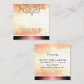 Mandala Weathered Roos Gold Metallic Vierkante Visitekaartje (Voorkant / Achterkant)