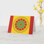 Mandala Wenskaart Kaart (Gele Bloem)