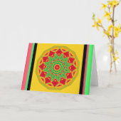Mandala Wenskaart Kaart (Gele Bloem)