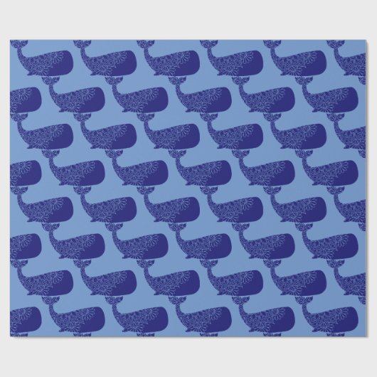 Mandala Whale Silhouette Pattern Cadeaupapier (Vlak)