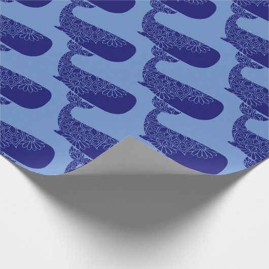 Mandala Whale Silhouette Pattern Cadeaupapier (Hoek)