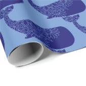 Mandala Whale Silhouette Pattern Cadeaupapier (Rol Hoek)