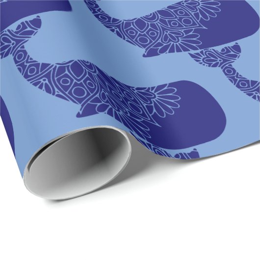 Mandala Whale Silhouette Pattern Cadeaupapier (Rol Hoek)