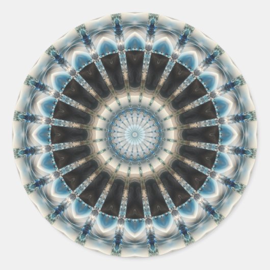 Mandala wiel van emoties ronde sticker (Voorkant)