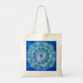 Mandala Wit Omtrek blauwe Waterverf - Tote Bag (Achterkant)